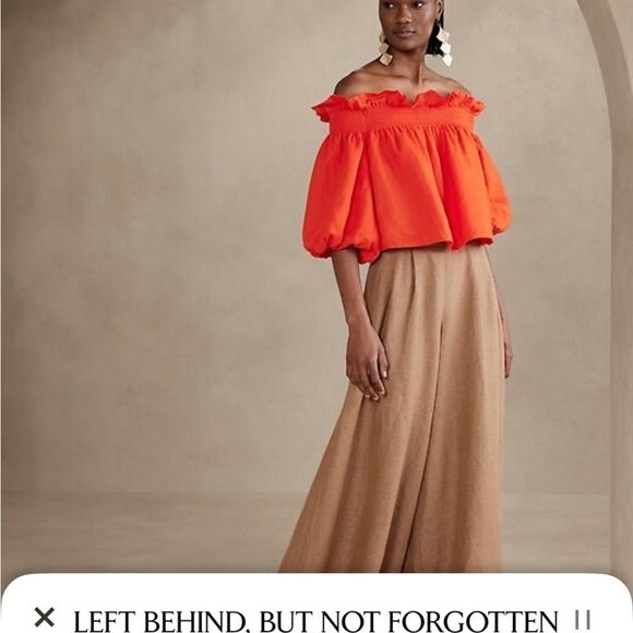 Bria linen off shoulder top, sold out - Picture 2 of 6